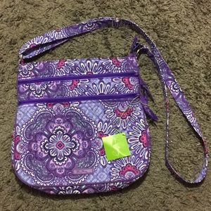 Vera Bradley Triple Zip Hipster in Lilac Tapestry.